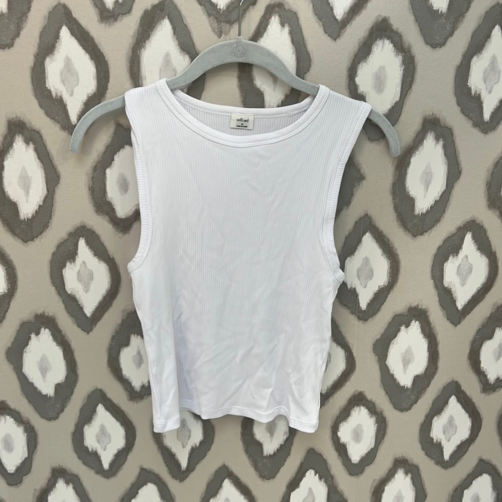 white ribbed aritzia tank top